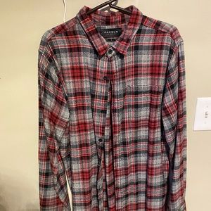 Mens Casual Button Down (Plaid) (L)